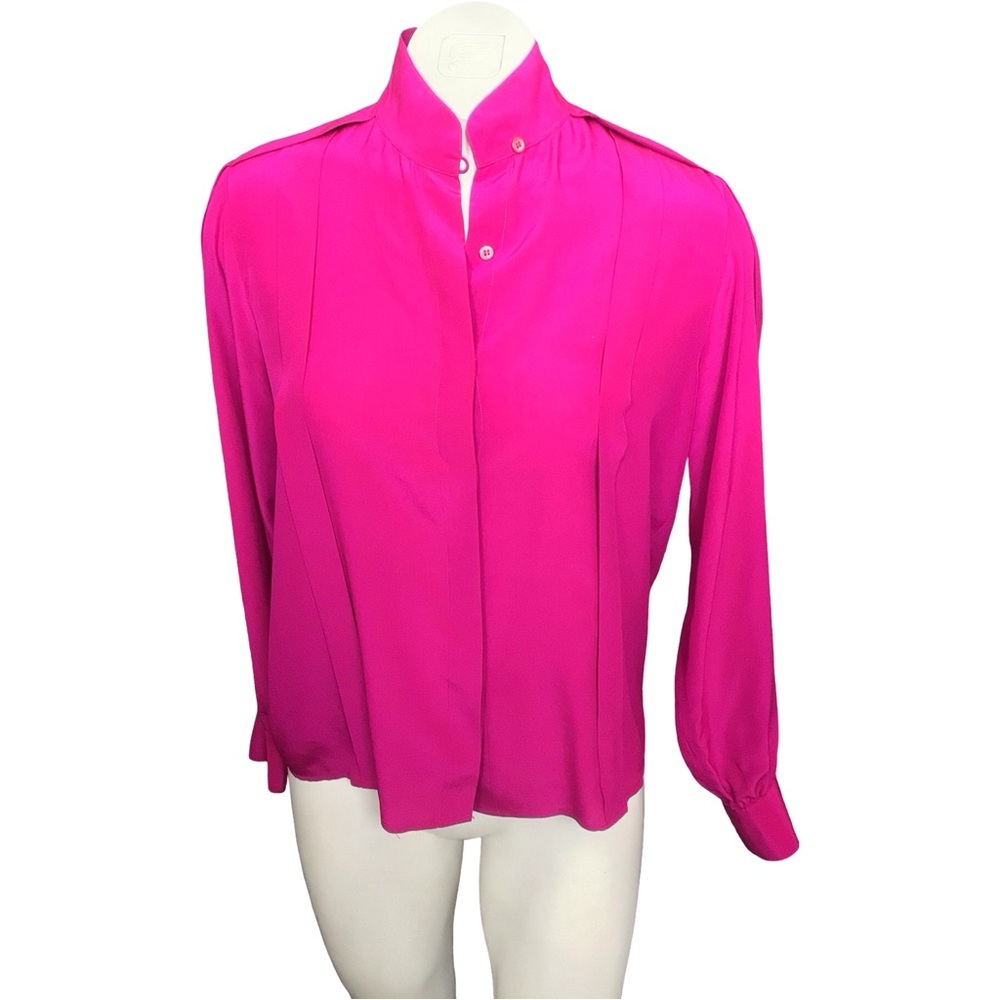 Very Rare Vintage Charles Julian French Fashion 100% Silk Blouse